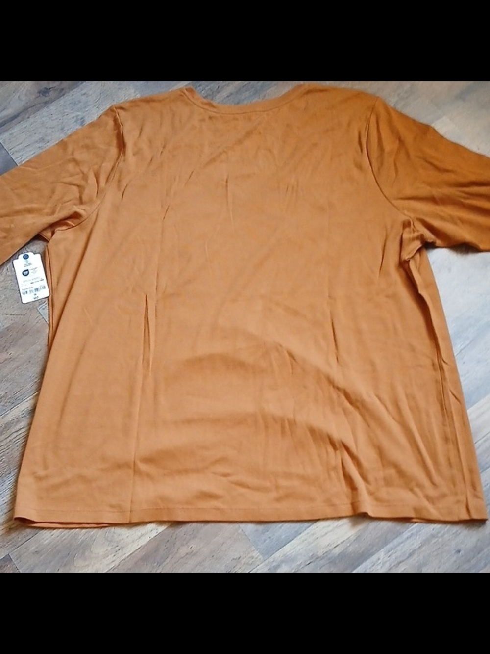 St. John's Bay Women's V-Neck 3/4 Sleeve Top - Rust Brown - Picture 4 of 9